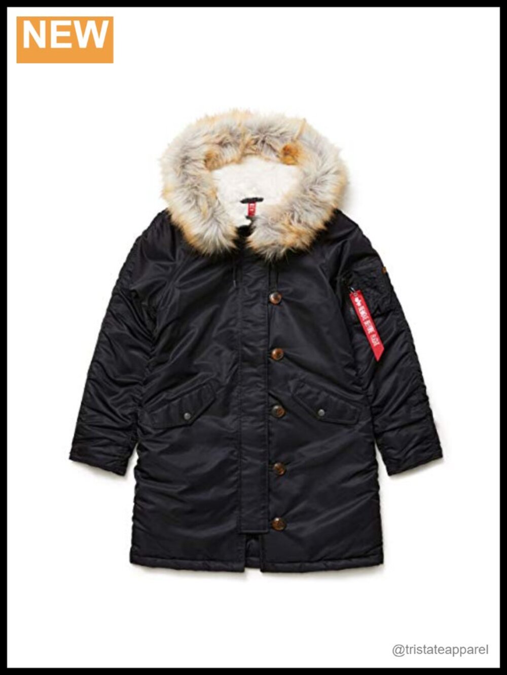 Women's Elyse Parka - Water Resistant Nylon Shell, Removable Faux Mouton Hood,